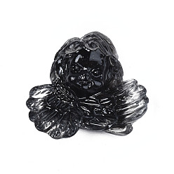 Black Two Tone Transparent Resin Cabochons, Imitation Gemstone Style, Child, Black, 24x26x10mm