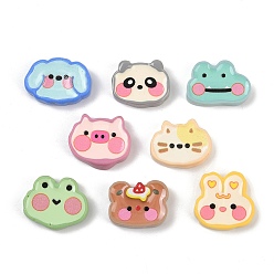 Mixed Shapes Непрозрачные кабошоны из мультяшной смолы в виде животных, разнообразные, 18~23x23.5~26x6.5~9 мм