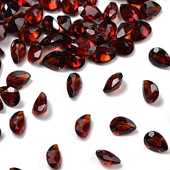 Гранат Граненые кабошоны из натурального граната, назад назад, форма слезы, 4x3x2 мм