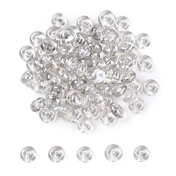 Гейнсборо Прозрачные окрашенные цветные стеклянные бусины, пончик, светло-серые, 6x3 мм, отверстие : 1.2 мм, Около 2500 шт / фунт