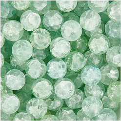Светло-зеленый 2нити потрескивающие стеклянные бусины нити, окрашенная и подогревом, матовые, круглые, светло-зеленый, 8 мм, отверстие : 1.2 мм, около 50~51 шт / нитка, 15.35 дюйм (39 см)