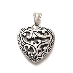 Античное Серебро 304 подвески из нержавеющей стали, шарма сердца, античное серебро, 31x28x6 мм, отверстие : 8.7x4.7 мм
