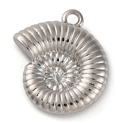 Платина Стойки обшивки латунные подвески, без кадмия и без свинца, долговечный, формы раковины, платина, 13.5x12.5x3 мм, отверстие : 1.2 мм