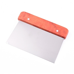 Нержавеющая Сталь Цвет Скребок для теста из нержавеющей стали, с деревянной ручкой, цвет нержавеющей стали, 112.5x152x15 мм