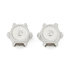 Платина Ccb пластиковые европейские бусины, бусины с большим отверстием, шестиугольник, платина, 11.5x10.5x6.5 мм, отверстие : 4.5~4.5 мм