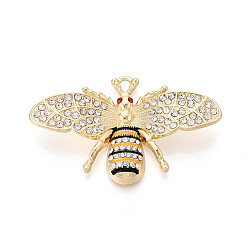 Золотой Подвески из сплава с гальваническим покрытием, стразами и эмалью., прелести пчел, без кадмия, без никеля и без свинца, золотые, 34x54x9 мм, отверстие : 3.5x2.5 мм