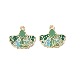 Зеленый Стойки обшивки сплава эмали подвески, без кадмия, без никеля и без свинца, фанатское очарование, зелёные, 22x25x2 мм, отверстие : 2 мм