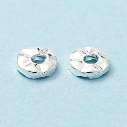 Silbern Silberfarbig Gestellmessingperlen, cadmiumfrei und bleifrei, , Flachrund, Silbern Silberfarbig, 4x1.2 mm, Bohrung: 1.2 mm