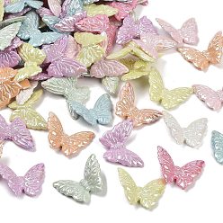 (52) Непрозрачная лаванда Непрозрачные акриловые бусины с УФ-покрытием, радужный, бабочка, разноцветные, 27x37x8 мм, отверстие : 2 мм