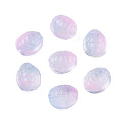 Pearl Pink Transparent Spray Painted Glass Beads, Two Tone, Tortoise, Pearl Pink, 12x11x7mm, Hole: 1mm