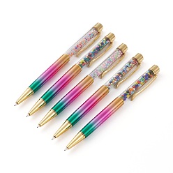 (52) Непрозрачная лаванда Шариковые ручки, с бисер внутри, разноцветные, 14.2x1.35x1 см