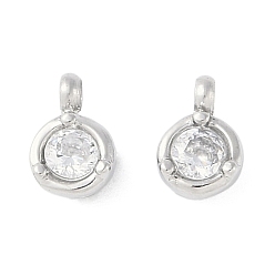 Кристалл 304 кулон из нержавеющей стали, со стразами, цвет нержавеющей стали, плоско-круглые, кристалл, 7x5x3 мм, отверстие : 1.4 мм