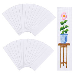Белый 30 шт. закладки из хлопковой ткани Aida для вышивки крестом, прямоугольные, белые, 181x61x0.6 мм
