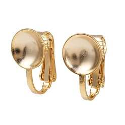 Настоящее золото 24K Латунные серьги с клипсами, без кадмия и без свинца, реальный 24 k позолоченный, лоток : 9 мм, 16.5x10x10.5 мм