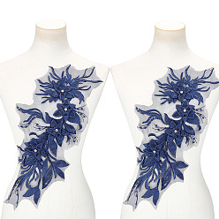 Прусский Синий 2 шт. заплатки из полиэфирной ткани, цветок, берлинская лазурь, 475x210x6 мм