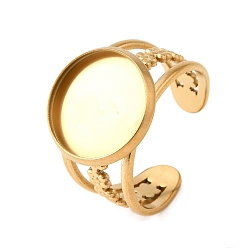 Золотой 304 компоненты манжетного кольца из нержавеющей стали, Настройки контактного кольца, ионное напыление (IP), круглые, золотые, лоток : 14 мм, внутренний диаметр: 18.8 мм