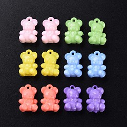 (52) Непрозрачная лаванда Непрозрачные акриловые подвески, медведь, разноцветные, 20x13.5x10.5 мм, отверстие : 1.4 мм, Около 400 шт / 500 г