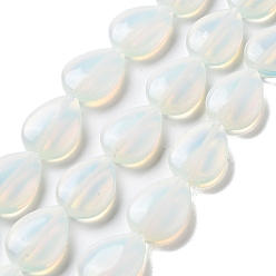 Opalite Perles opalite brins, larme plat, 17.5~18x13~13.5x6mm, Trou: 1.2~1.4mm, Environ 11 pcs/chapelet, 7.56'' (19.2 cm)