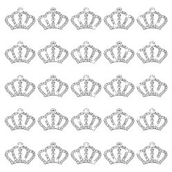 Платина 25 Кабошоны из сплава со стразами, корона, платина, 24x32.5x5 мм