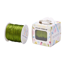 Olive Drab Nylon Thread, Rattail Satin Cord, Olive Drab, 1.0mm, about 76.55 yards(70m)/roll
