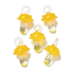 Золотистый Подвески лэмпворк ручной работы, неровный, гриб, золотые, 24.5~29.5x15~18.5 мм, отверстие : 2~5 мм