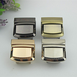 Brushed Antique Bronze Застежки для кошелька с поворотным замком из цинкового сплава, квадратный, аксессуары для кошелька diy bag, щеткой античная бронза, 3x3.4x0.95 см