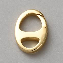 Золотой Латунные пружинные кольца, овальные, золотые, 16x11x2.5 мм, отверстие : 6.3x3.7 мм