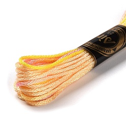 Gold 10 Skeins 6-Ply Polyester Embroidery Floss, Cross Stitch Threads, Segment Dyed, Gold, 0.5mm, about 8.75 Yards(8m)/skein