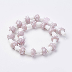 чертополох Бусы лэмпворк ручной работы, гриб, чертополох, 11.5~14.5x9~11 мм, отверстие : 1 мм, о 25шт / цепи, 13.54 дюйм (34.4 см)