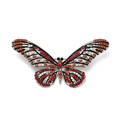 (52) Непрозрачная лаванда Брошь-булавка в виде бабочки со стразами, значок из сплава для рюкзака, разноцветные, 46x82 мм