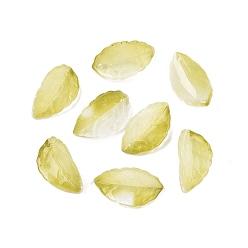 Бледно-Золотистый Двухцветные стеклянные подвески, Очарование золотых осенних листьев, бледно золотарник, 22.5x12.5x5 мм, отверстие : 1.4 мм