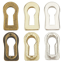 (52) Непрозрачная лаванда 6шт. 3 цвета, декоративная замочная скважина из сплава, овальные, разноцветные, 20.5x11x5 мм, отверстие : 13x6 мм, 2 шт / цвет