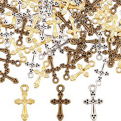 (52) Непрозрачная лаванда 120 шт 3 подвески из сплава, без свинца и без кадмия, крестик, разноцветные, 19x10.5x2 мм, отверстие : 2 мм, 40 шт / стиль