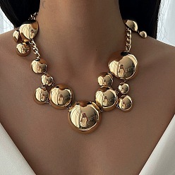 Золотой Ожерелья из сплава с плоским круглым плетением для женщин, золотые, 18.11 дюйм (46 см)