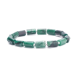 Emerald Natural Emerald Column Beaded Stretch Bracelet, Gemstone Jewelry for Women, Inner Diameter: 2-1/8 inch(5.4cm)