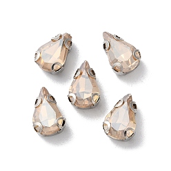 Свет Колорадо Топаз Каплевидная вышивка на стразах, многожильных ссылки, стекло горный хрусталь, с настройками зубцов из нержавеющей стали, аксессуары для одежды, граненые, свет Колорадо Топаз, 10x6.5x4 мм, отверстие : 0.8 мм