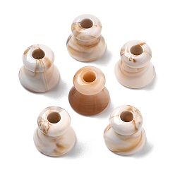 Цвет Древесины Двухцветные акриловые бусины, бусы из искусственного камня, колонка, деревесиные, 17.5x16.5 мм, отверстия: 5 мм и 12.5 мм.