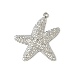Нержавеющая Сталь Цвет 304 подвески из нержавеющей стали, очарование морской звезды, анти-тускнение, цвет нержавеющей стали, 23x21x2.5 мм, отверстие : 1.6 мм