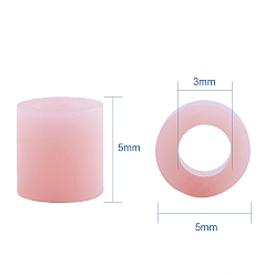 Pink 1 Box 5mm Melty Beads PE DIY Fuse Beads Refills for Kids, Tube, Pink, 5x5mm, Hole: 3mm, about 500pcs/box