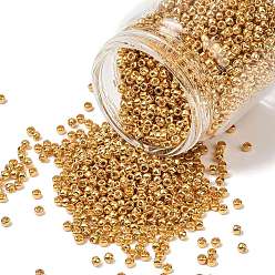 (715) Light Gold Metallic Тохо 8/0 круглые бусины, японский бисер, (715) светло-золотой металлик, 3 мм, отверстие : 1 мм, Около 1110 шт / 50 г
