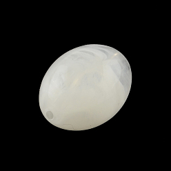 White Oval Imitation Gemstone Acrylic Beads, White, 20x15mm, Hole: 2mm, about 170pcs/500g
