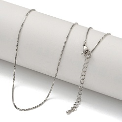 Платинированный Ожерелья-цепочки из латуни для женщин, Реальная платина, 18.39 ~18.70 дюйм (46.7~47.5 см)