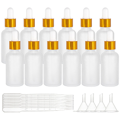 Clear Frosted Empty Glass Dropper Bottles, with 3ML Disposable Plastic Dropper, Plastic Funnel Hopper, Clear, 33x105mm, Capacity: 30ml, 16pcs