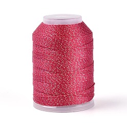 Светло-Вишневый 200м 6-слойный блестящий полиэстеровый шнур для изготовления ювелирных изделий, круглые, светло-вишневый, 0.6 мм, около 218.72 ярдов (200 м) / шт