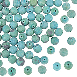 Chrysocolla 2 Strands Synthetic Chrysocolla Beads Strands, Frosted, Round, 8mm, Hole: 1mm, about 47pcs/strand, 15.5 inch