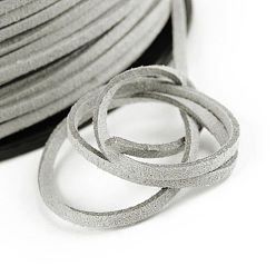Light Grey Faux Suede Cords, Faux Suede Lace, Light Grey, 1/8 inch(3mm)x1.5mm, about 100yards/roll(91.44m/roll), 300 feet/roll