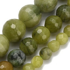 Синьцзян Нефрит Бусы из натурального нефрита синьянг, граненый (128 граней), круглые, 8 мм, отверстие : 1.2 мм, около 46 шт / нитка, 15.04 дюйм (38.2 см)