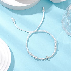 Белый Браслеты из сплава с крестообразными звеньями, вощеные нейлоновые регулируемые браслеты для парной дружбы, с абс пластиковой имитации жемчужина круглые бусины, белые, внутренний диаметр: 7/8~3-3/8 дюйм (2.1~8.5 см)