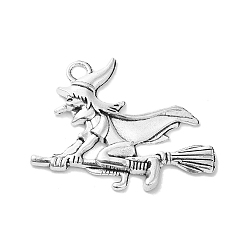 Witch Тибетский стиль сплава подвески для Хэллоуина, ведьма, 29.5x38x3 мм, отверстие : 3 мм