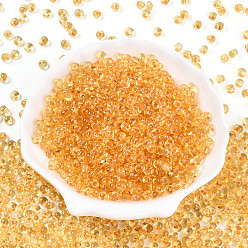 Оранжевый 3/0 стеклянная бахрома с краской для выпечки, слеза, оранжевые, 5x4~4.5x3.5~4 мм, отверстие : 1 мм, Около 4500 шт / фунт